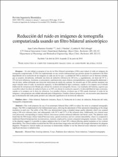 Reducción del ruido en imágenes de tomografía computarizada usando un filtro  bilateral anisotrópico